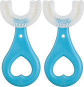 Tandenborstel kind- u vormige tandenborstel kind - 2 stuks- 2 tot 6 jaar-Zachte silliconen-Baby tandenborstel-Tandenborstel baby en peuter - U-Vormig - 360 graden