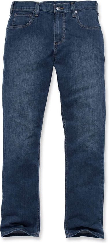 Donker denim spijkerbroek voor heren, recht model.