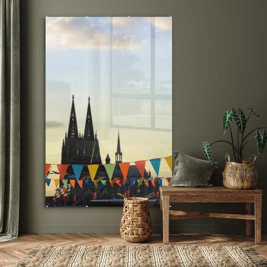 Drapeaux de la cathédrale de Dom en Allemagne Plexiglas 120x180 cm - Impression photo sur Glas (décoration murale plexiglas) XXL / Groot format!