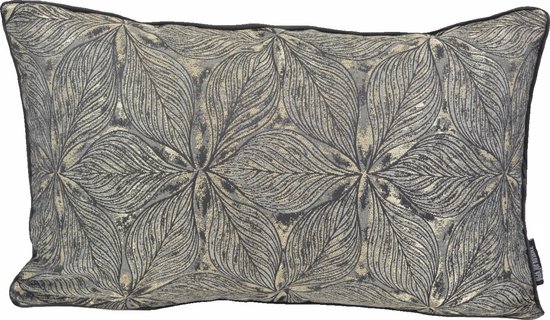 Sierkussen Velours Fleur Noire | 30 x 50 cm | Velours/Polyester