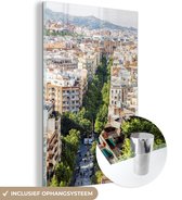 MuchoWow® Glasschilderij 80x120 cm - Schilderij acrylglas - De straten van Barcelona - Foto op glas - Schilderijen