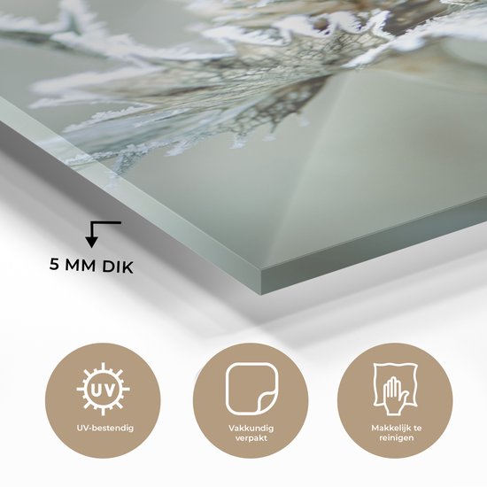 MuchoWow® Peinture sur verre 80x120 cm - Peinture sur verre acrylique - Bloem - Vert - Glace - Photo sur verre - Peintures