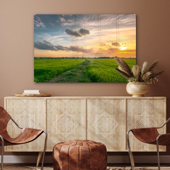 Peinture sur Verre - Prairie en Thaïlande - 120x80 cm - Peintures sur Verre Peintures - Photo sur Glas