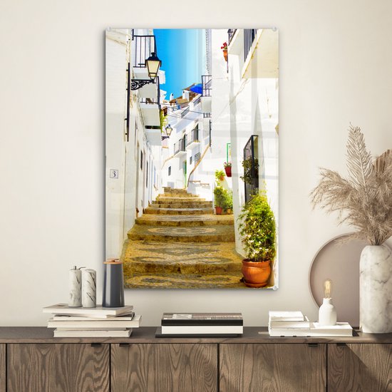 Rue traditionnelle en plexiglas de Malaga 40x60 cm - Tirage photo sur Glas (décoration murale en plexiglas)