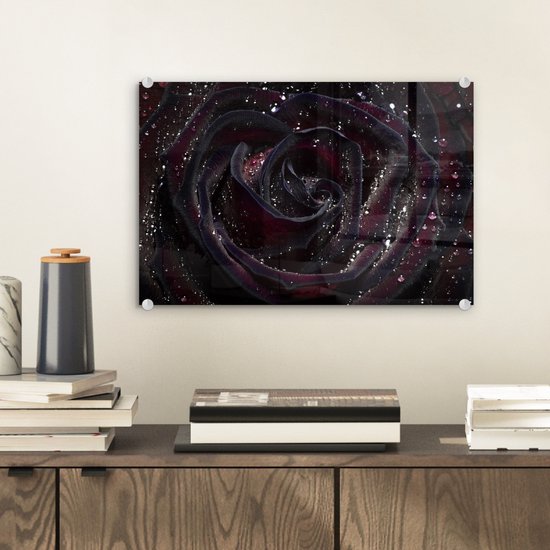 MuchoWow® Peinture sur verre - Water - Rose - Foncé - 30x20 cm - Peintures sur verre acrylique - Photo sur Glas