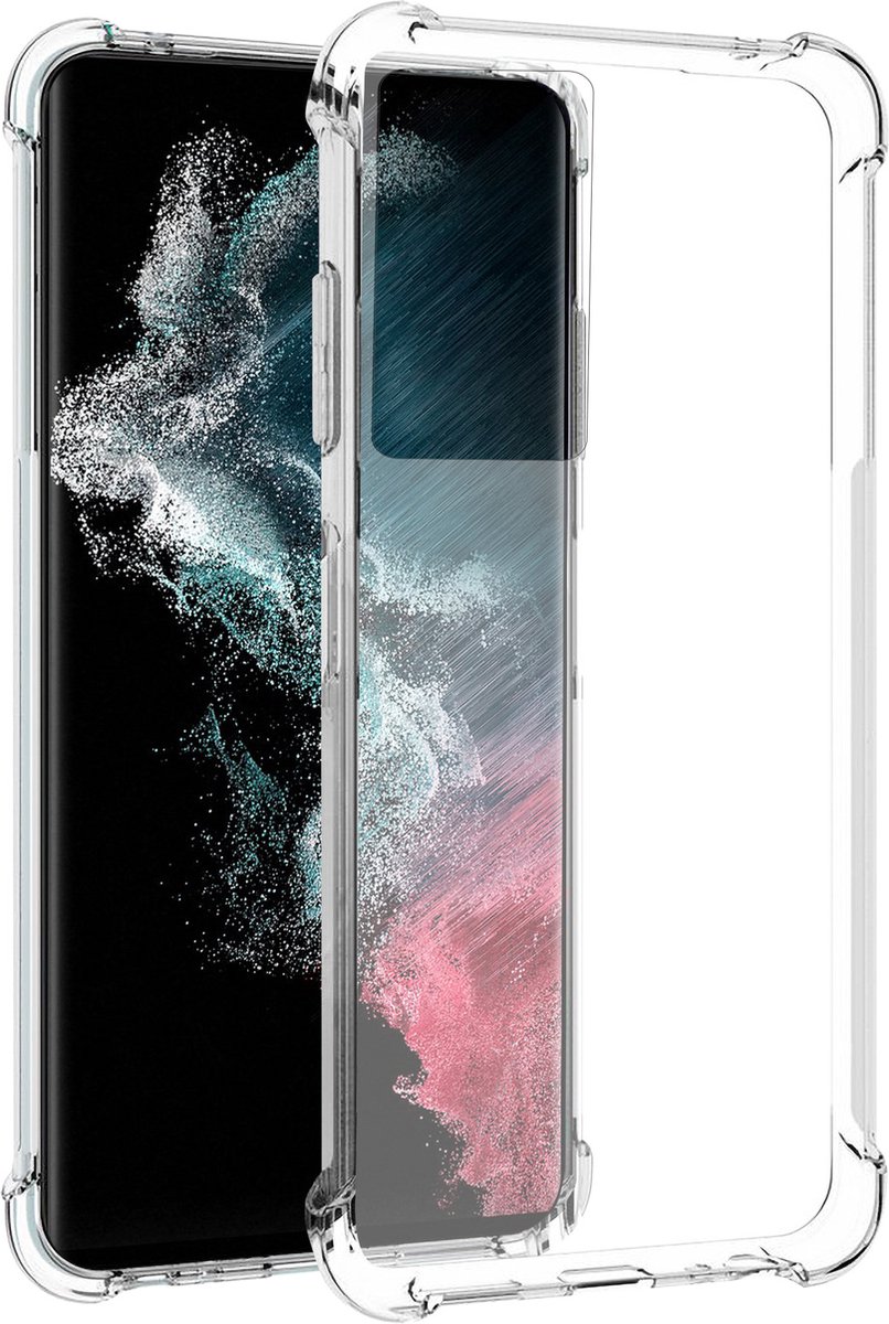 Samsung Galaxy S22 Ultra hoesje transparant siliconen backcover shockproof