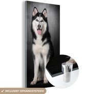MuchoWow® Peinture sur verre - Husky sibérien - 60x120 cm - Peintures sur verre acrylique - Photo sur Glas