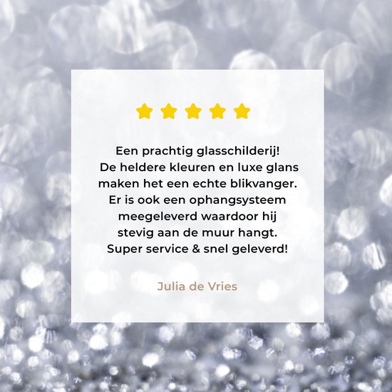 MuchoWow® Peinture sur Verre - Paillettes Argentées - 90x90 cm - Peintures sur Verre Acrylique - Photo sur Glas