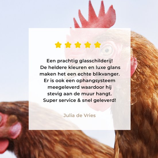 Peinture sur Verre - Gros plan de deux poulets - 20x20 cm - Peintures sur Verre Peintures - Photo sur Glas