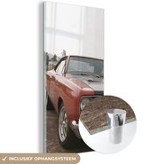 MuchoWow® Glasschilderij 20x40 cm - Schilderij acrylglas - Muscle car - Foto op glas - Schilderijen
