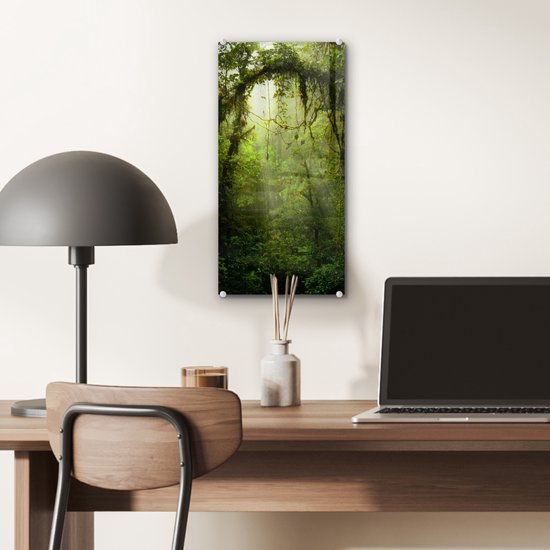 Peinture sur verre - Les rayons du soleil glissent à travers la canopée tropicale - 20x40 cm - Peintures sur Verre Peintures - Photo sur Glas