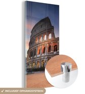 MuchoWow® Glasschilderij 40x80 cm - Schilderij acrylglas - Italië - Rome - Colosseum - Foto op glas - Schilderijen