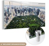 MuchoWow® Glasschilderij 40x20 cm - Schilderij acrylglas - New York - Central Park - Natuur - Foto op glas - Schilderijen