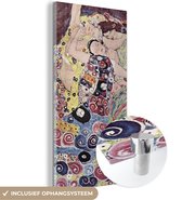 MuchoWow® Glasschilderij 40x80 cm - Schilderij acrylglas - De maagd - Gustav Klimt - Foto op glas - Schilderijen