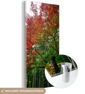 MuchoWow® Glasschilderij 80x160 cm - Schilderij acrylglas - Vele kleuren in het Bamboebos van Arashiyama Japan - Foto op glas - Schilderijen