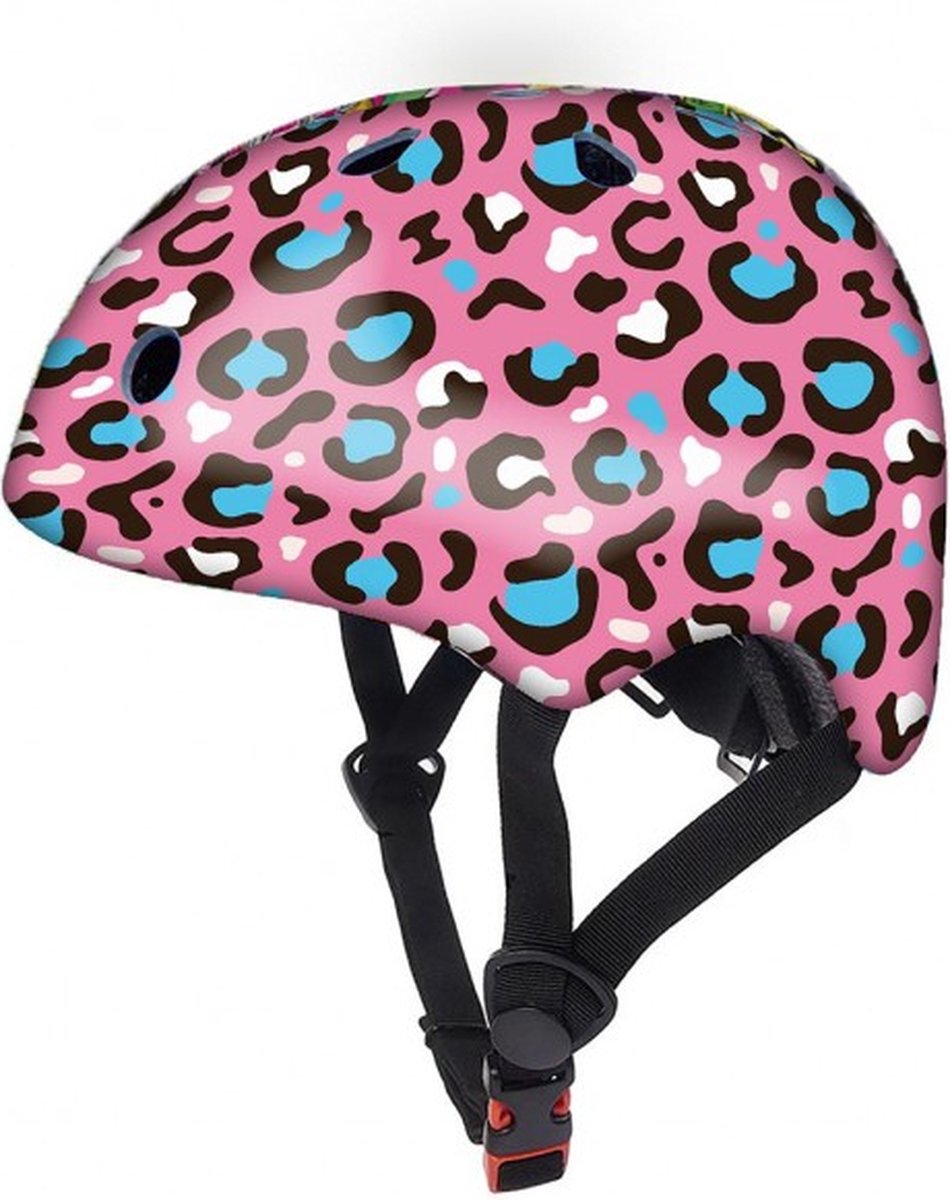 DeQube Fietshelm voor Kinderen - Skatehelm - Verstelbare Kinderhelm Maat 50-54 cm - Helm Panter