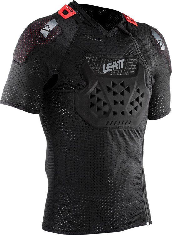 Leatt AirFlex Stealth Body Protector Tshirt, zwart Maat XXL