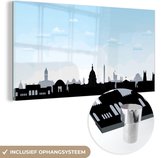 MuchoWow® Glasschilderij 120x60 cm - Schilderij acrylglas - Een illustratie van de horizon van Washington DC - Foto op glas - Schilderijen