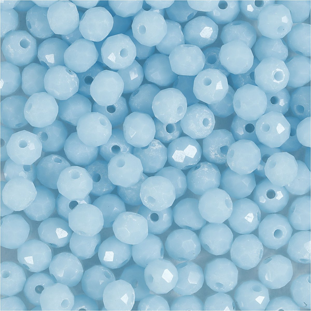 Facet Kralen, afm 3x4 mm, gatgrootte 0,8 mm, Zeeblauw, 100 stuk/ 1 doos