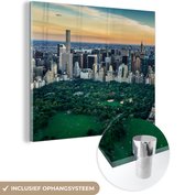 MuchoWow® Glasschilderij 20x20 cm - Schilderij acrylglas - New York - Central Park - Amerika - Foto op glas - Schilderijen