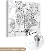 MuchoWow® Glasschilderij 20x20 cm - Schilderij acrylglas - Kaart - Bussum - Zwart - Wit - Foto op glas - Schilderijen