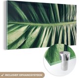 MuchoWow® Glasschilderij 160x80 cm - Schilderij acrylglas - Bladeren - Tropisch - Jungle - Foto op glas - Schilderijen