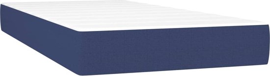 vidaXL Sommier tapissier avec matelas et tissu LED Bleu 100 x 200 cm