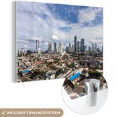 MuchoWow® Glasschilderij 180x120 cm - Schilderij acrylglas - Horizon - Jakarta - Indonesië - Foto op glas - Schilderijen