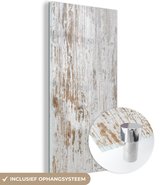 MuchoWow® Peinture sur verre 80x160 cm - Peinture sur verre acrylique - Structure de planches de bois - Photo sur verre - Peintures