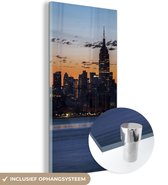 MuchoWow® Glasschilderij 60x120 cm - Schilderij acrylglas - New York - Skyline - Amerika - Foto op glas - Schilderijen