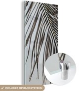 MuchoWow® Glasschilderij 80x160 cm - Schilderij acrylglas - Bladeren - Zomer - Palmblad - Tropisch - Foto op glas - Schilderijen