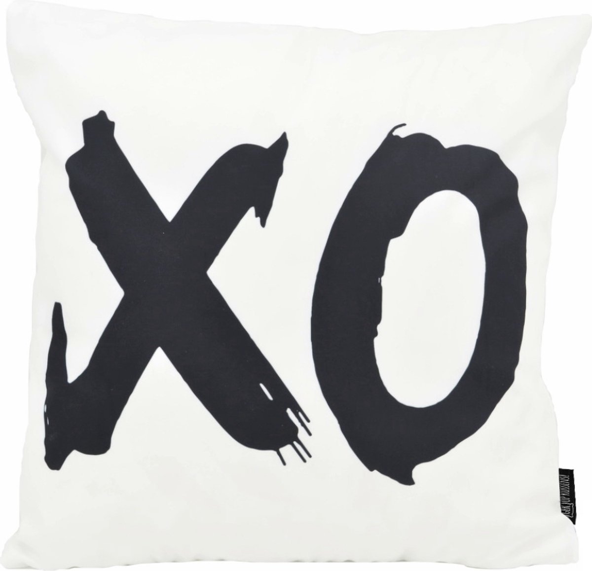 Gek op Kussens! Sierkussen XO White | 45 x 45 cm | Katoen/Polyester Wit-Zwart