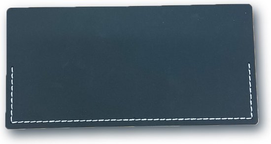 Vacavaliente Stack S3 Wallet - Zwarte portemonnee met wit stiksel - gerecycled leer