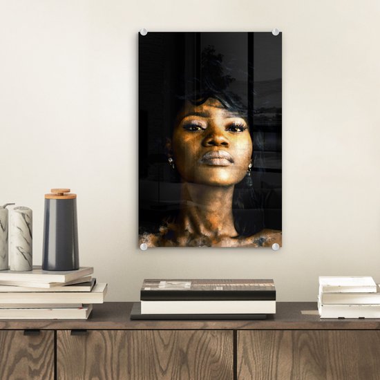 MuchoWow® Peinture sur Verre - Femme - Couleur - Argile - 20x30 cm - Peintures sur Verre Acrylique - Photo sur Glas