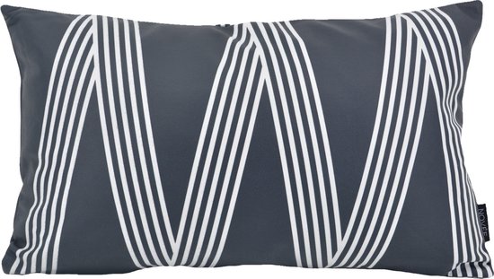 Sierkussen Zwart/Wit Zigzag - Outdoor/Buiten Collectie | 30 x 50 cm | Polyester