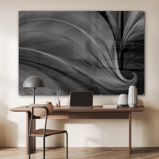 ® Glasschilderij 150x100 cm - Schilderij acrylglas - Achtergrond met de kleuren van een pauwenveer - Foto op glas - Muurdecoratie woonkamer - Wanddecoratie slaapkamer - Schilderijen