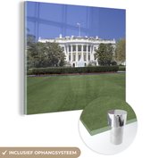 MuchoWow® Glasschilderij 90x90 cm - Schilderij acrylglas - Washington - Witte Huis - Amerika - Foto op glas - Schilderijen