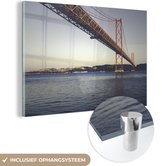 MuchoWow® Peinture sur verre 150x100 cm - Peinture sur verre acrylique - Portugal - Pont - Mer - Photo sur verre - Peintures