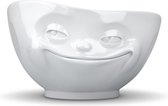 Tassen serveerschaal - Wit porselein - grijnzend gezichtje 500