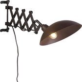 QAZQA tyne - Industriele Wandlamp met flexarm voor binnen - 1 lichts - L 550 mm - Brons - Industrieel -  Woonkamer | Slaapkamer