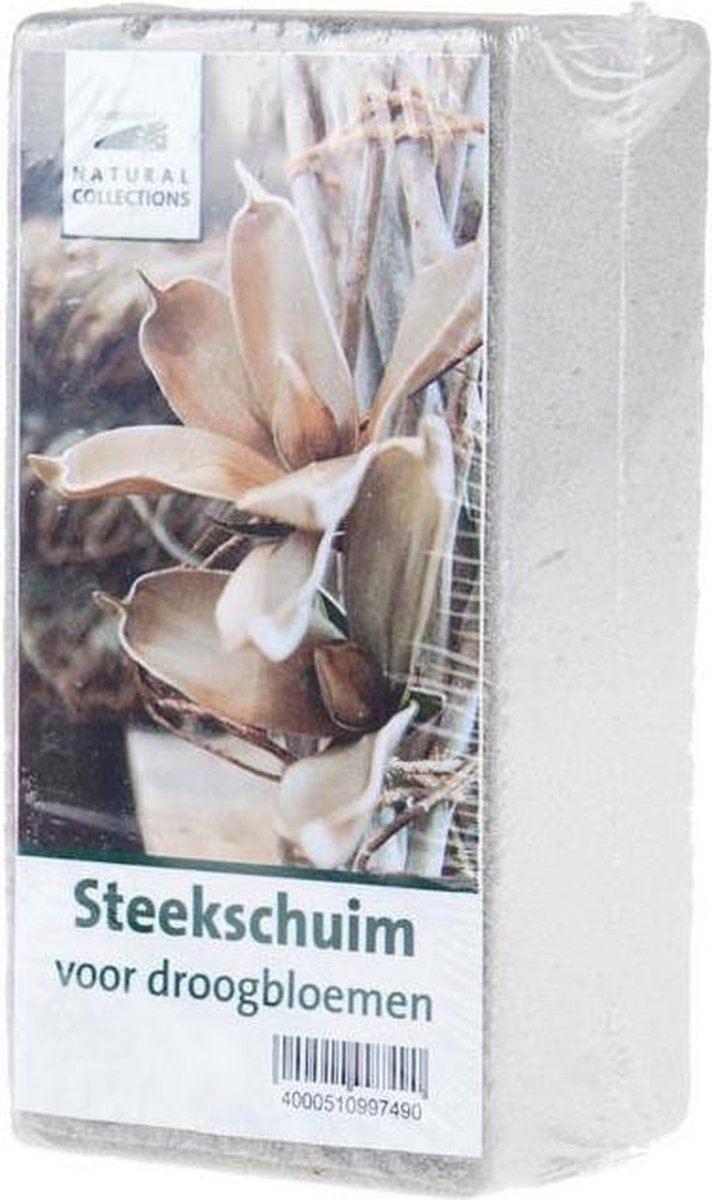 Steekschuim Droogbloemen Rechthoek- Grijs - 20 x 10 x 8 cm - 4 stuks per set