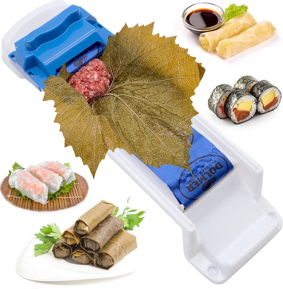 Kit de fabrication de sushi avec ensemble complet de 10 pièces en plastique  - Outils pour la confection de sushis, moules pour rouleaux de riz et