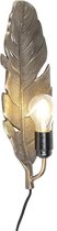 QAZQA leaf - Art Deco Wandlamp voor binnen - 1 lichts - D 8 cm - Brons -  Woonkamer | Slaapkamer
