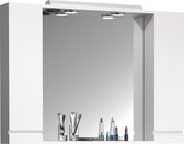 VCM Badkamer spiegel wandspiegel breedte 100 cm wandspiegelkast badkamer scharnierende deur greeploze verlichting Silora XL