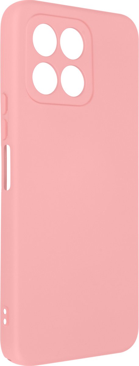 Geschikt voor Honor X6/X8 5G siliconen hoesje semi-rigide Soft-touch afwerking roze