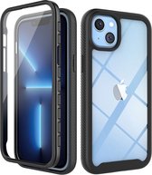 iMoshion Hoesje Geschikt voor iPhone 14 Plus Hoesje - iMoshion 360° Full Protective Case - Zwart / Transparant
