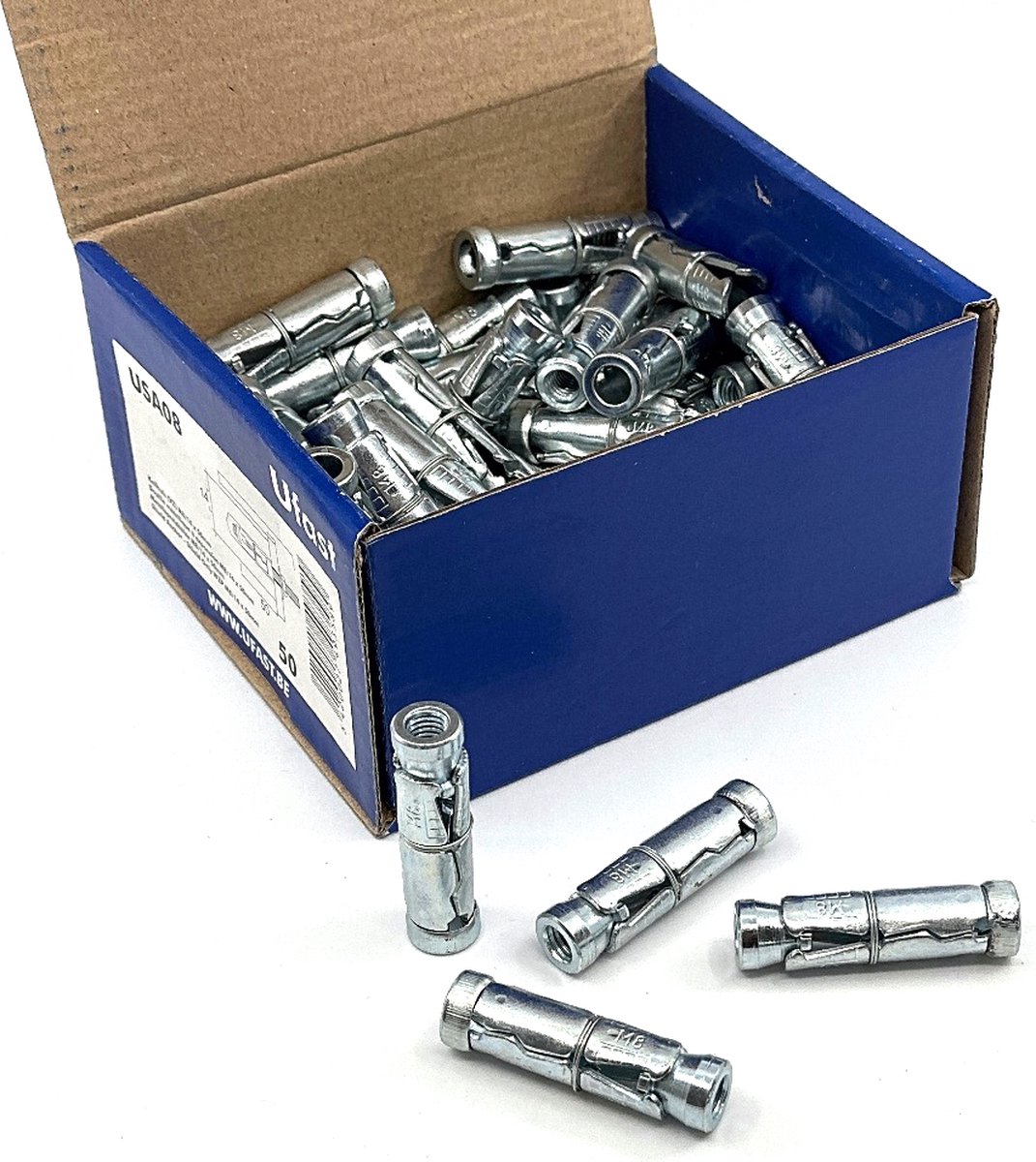 UFAST keilhuls - M8 x 50 mm - Verzinkt - 50 stuks
