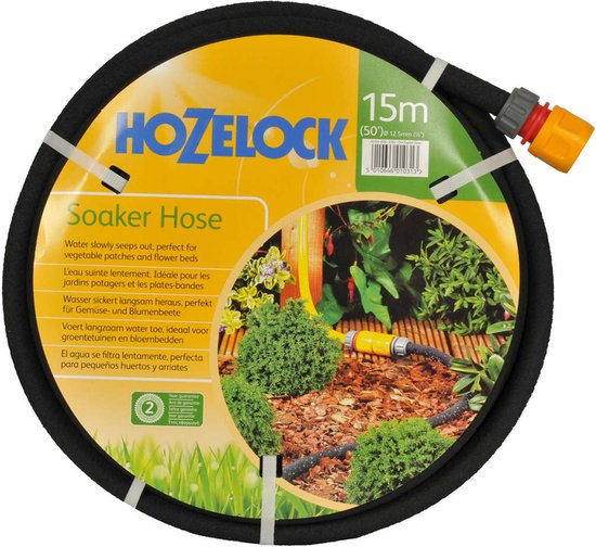 Hozelock Druppel slang poreus - 15m Ø 12,5 mm voor oa. groentetuin met  koppeling | bol.com