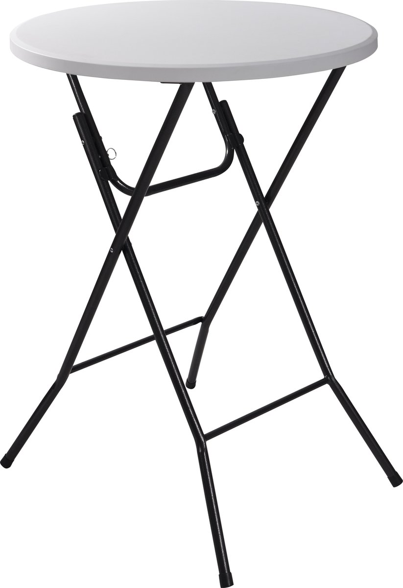 ERRO Statafel Ø80x110cm - wit/grijs