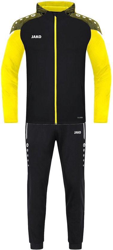 Jako Performance Trainingspak Polyester Met Capuchon Kinderen - Zwart / Zachtgeel | Maat: 128